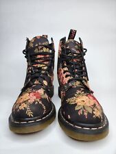Doc Martens Rose Floral Print Canvas 1460 Boots Black Pink Doc’s 11821 US Size 8, used for sale  Shipping to South Africa