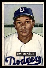 1951 Bowman stained Dan Bankhead RC Brooklyn Dodgers #225 for sale  Shipping to South Africa