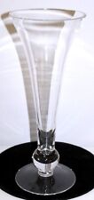 Used, Art Glass Trumpet Vase CLEAR w Ball Foot Pedestal LARGE 15 in Beveled Top for sale  Shipping to South Africa