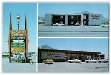 1977 Multi-View El Camino Motel Restaurante Socorro Novo México Cartão Postal Vintage, usado comprar usado  Enviando para Brazil