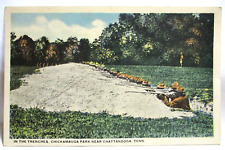 Cartão postal da Primeira Guerra Mundial soldados, nas trincheiras, parque Chickamauga perto de Chattanooga TN, usado comprar usado  Enviando para Brazil