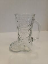 Caneca Libby Clear Glass Western Cowboy Boot vidro cerveja Breweriana , usado comprar usado  Enviando para Brazil