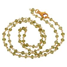 Colar de contas de pedra preciosa peridoto natural ouro 18K 925 joias de prata esterlina comprar usado  Enviando para Brazil