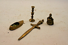 Small Collection of Brass Ornaments, Slipper ,Bell Letter Opener Candlestick for sale  Shipping to South Africa