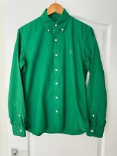 Mens Ralph Lauren Custom Fit Garment-Dyed Green Oxford Shirt Size Small RRP £139 for sale  Shipping to South Africa