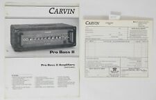 Used, 1987-1988 Genuine Carvin Pro Bass II Series Guitar Amp Operation Manual Booklet for sale  Shipping to South Africa