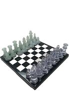 7.5x7.5" White Marble & Plastic Pieces  Luxury Chess Table Top , used for sale  Shipping to South Africa