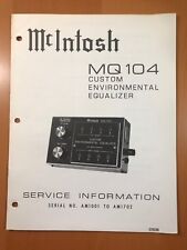 Mcintosh mq104 service for sale  Buffalo