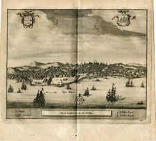 Usado, Portugal. Vue de Lisbonne. Grabado por Pieter Vander Aa, 1715 segunda mano  Embacar hacia Argentina