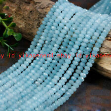 2x4mm Natural Aquamarine Faceted Rondelle Gemstone Loose Beads 15" AAA for sale  Shipping to South Africa