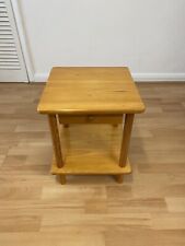 Vintage Pine Wood 2 Tier Occasional Side Table End Table Display Stand W/ Drawer for sale  Shipping to South Africa