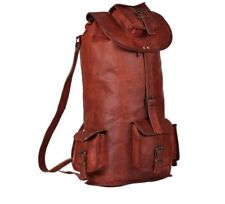 Mochila masculina vintage couro genuíno laptop mochila carteiro bolsa satchel 21", usado comprar usado  Enviando para Brazil