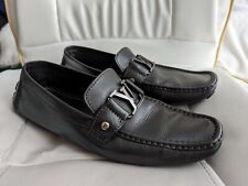 Usado, Louis Vuitton MONTE CARLO LV Logotipo Zapatos de Vestir Mocasines de Cuero Negro 42 segunda mano  Embacar hacia Argentina