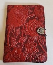 Oberon Design Leather Embossed Book Journal Cover Wild Red Rose - Refillable for sale  Shipping to South Africa