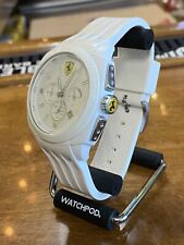 Ferrari Shelf Men’s Quartz White Silicone Strap White Dial 46mm Watch 830113, used for sale  Shipping to South Africa