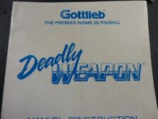 Gottlieb Deadly Weapon Langue Française  Pinball Machine Manual, usado segunda mano  Embacar hacia Argentina