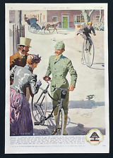 1938 Colour Print Ad Dunlop Tyres, 50 Years of Growth, Bicycles Cycling Cyclists for sale  Shipping to South Africa