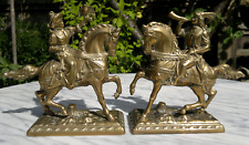 Vintage Brass Horse Mounted Medieval Falconry Figures for sale  Shipping to South Africa