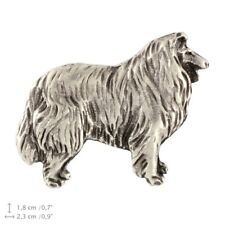 Owczarek Szkocki Długowłosy - posrebrzana broszka z wizerunkiem psa Art Dog  na sprzedaż  PL