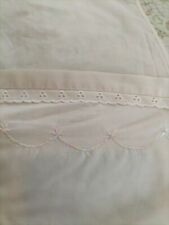 Vintage Poly Cotton Embroidered Anglais Cream Cot Sheet 78cm x 110cm VGC for sale  Shipping to South Africa