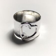 Handmade Solid 925 Sterling Silver Heart Wide Band Ring Meditation All Size  for sale  Shipping to South Africa