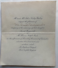 Convite de casamento 1909. Sarah Weymouth/Thomas Steele. Port Norfolk, Virgínia comprar usado  Enviando para Brazil