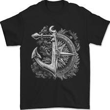 Sailing Compass Anchor Sailor Boat Yacht Mens T-Shirt 100% Cotton for sale  Shipping to South Africa