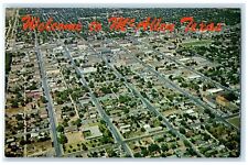 Postal Welcome To McAllen Aerial View Highway Roads Buildings Texas TX de la década de 1950 segunda mano  Embacar hacia Argentina
