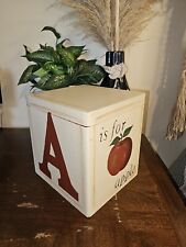 Usado, Caixa de madeira vintage com tampa maçã uma tampa removível armazenamento MCM caixa de brinquedos berçário comprar usado  Enviando para Brazil