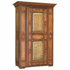 CIRCA 1800 SUMLIME HAND PAINTED EUROPEAN WARDROBE OR HALL CUPBOARD IN OAK WOOD for sale  Shipping to South Africa