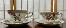 Vintage/Antique Tea Cup And Saucer Roses Set For 2 Made In Japan UNMARKED for sale  Shipping to South Africa
