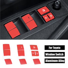 Red Aluminum Car Door Window Lift Switch Button Trim For Toyota Corolla 2019-24 for sale  Shipping to South Africa