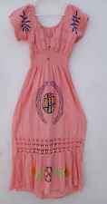 Used, Amazon jungle hand embroidered women's dress - pink for sale  Shipping to South Africa