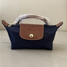 Longchamp Le Pliage Original Mini Pouch with Handle Navy Blue Recycled Canvas for sale  Shipping to South Africa