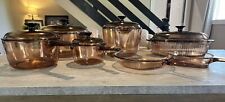 Used, VISION WARE Corning PYREX Amber GLASS Cookware 12Pc Set Roaster, Pots & Pans USA for sale  Shipping to South Africa