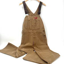 Dickies Bib Overalls Work Carpenter Mens 32 x 32 Classic Made in USA Khaki Tan, used for sale  Shipping to South Africa