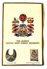 Postcard queens regiment for sale  SIDMOUTH