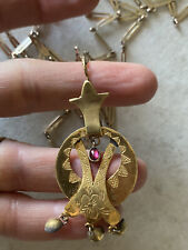 Antique necklace goldtone usato  Torino
