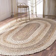Tapete de área natural indiano trançado formato oval tapete de juta pano natural tapete de chão capret comprar usado  Enviando para Brazil