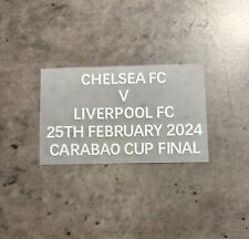 Usado, Chelsea V Liverpool Copa Carabao detalle final partido para camiseta de fútbol parche de hierro segunda mano  Embacar hacia Mexico