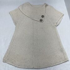 Worthington Cream Ivory Chunky Sweater Sz S Top Crochet Open Knit Buttons Collar for sale  Shipping to South Africa