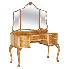 SUBLIME MAPLE & CO BURR WALNUT HAND CARVED DRESSING TABLE  PART OF SUITE, used for sale  Shipping to South Africa