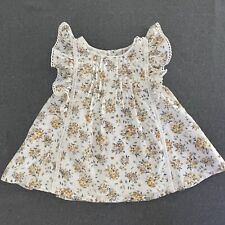 Joie Toddler Girls Dress 3T Floral Cottagecore Ivory Yellow Ruffles Lace Tucks for sale  Shipping to South Africa