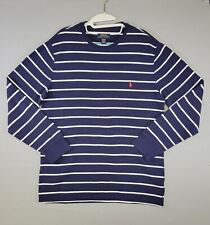 Usado, Camisa térmica de punto gofres Polo Ralph Lauren para hombre XL azul blanco a rayas ropa para dormir segunda mano  Embacar hacia Argentina