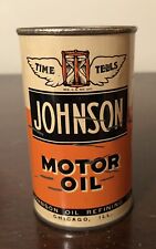 Used, Vintage Johnson Motor Oil Metal Advertising Coin Bank Can Time Tells for sale  Shipping to South Africa