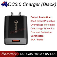 Carregador de parede preto Qualcomm Quick Charge QC 3.0 universal super rápido USB 18W UA comprar usado  Enviando para Brazil