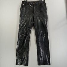 Usado, Pantalones de cuero vintage Bermans para hombre 34x33 negros pierna recta años 80 segunda mano  Embacar hacia Mexico