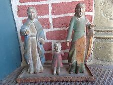 ANTIQUE 19thC RELIGIOUS CATHOLIC WOOD CARVING PAINTED SANTOS ALTAR STATUE  for sale  Shipping to Canada