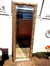 LARGE FULL LENGTH WALL FLOOR DRESSING BEVELLED MIRROR ORNATE GOLD GILT FRAME, used for sale  Shipping to South Africa