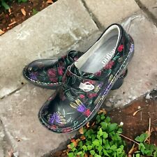 Alegria Dragonfly Butterfly Flowers Leather Loafer Nurse Women Size 8.5-9 39EUR for sale  Shipping to South Africa